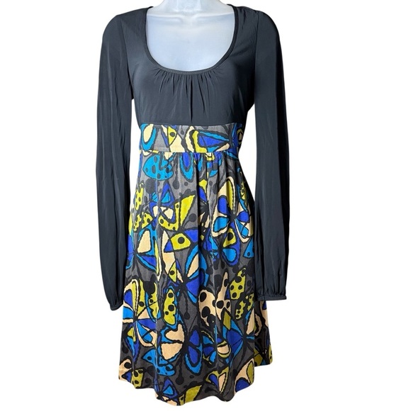 Trina Turk Silk Midi Fit & Flare Dress Butterflies Forrest Fairy Elvin Fae Small - Picture 3 of 8